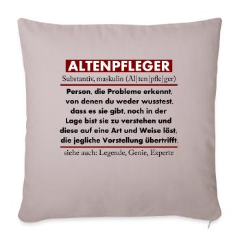 Altenpfleger - Sofakissenbezug 45 x 45 cm - helles Taupe - Vorne