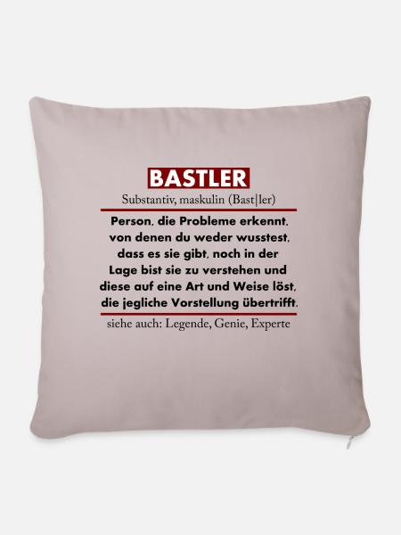 Bastler - Sofakissenbezug 45 x 45 cm - helles Taupe