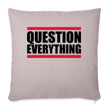 Barre Tout remettre en question - Housse de coussin décorative 45 x 45 cm - taupe clair - Devant