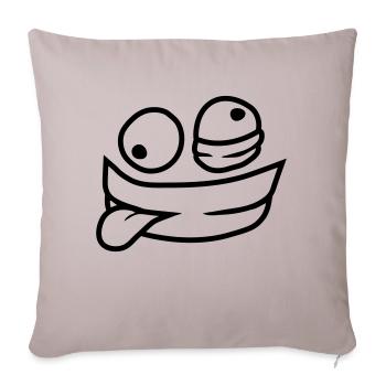 Visage de psychopathe comique - Housse de coussin décorative 45 x 45 cm - taupe clair - Devant