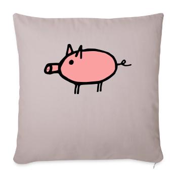 Cochon - Housse de coussin décorative 45 x 45 cm - taupe clair - Devant