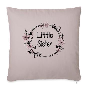 Petite sœur - Housse de coussin décorative 45 x 45 cm - taupe clair - Devant