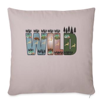 Nature, Forêt, Arbres, Aventure, Randonnée pédestre - Housse de coussin décorative 45 x 45 cm - taupe clair - Devant