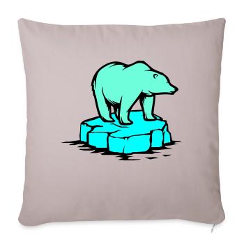 ours blanc - Housse de coussin décorative 45 x 45 cm - taupe clair - Devant