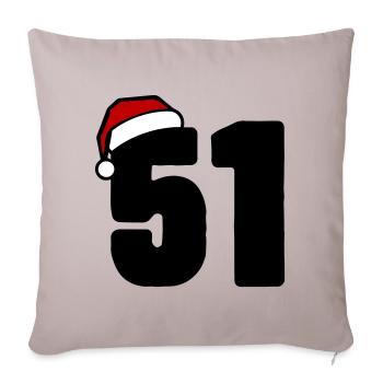 51 Zahl Weihnachten - Sofakissenbezug 45 x 45 cm - helles Taupe - Vorne