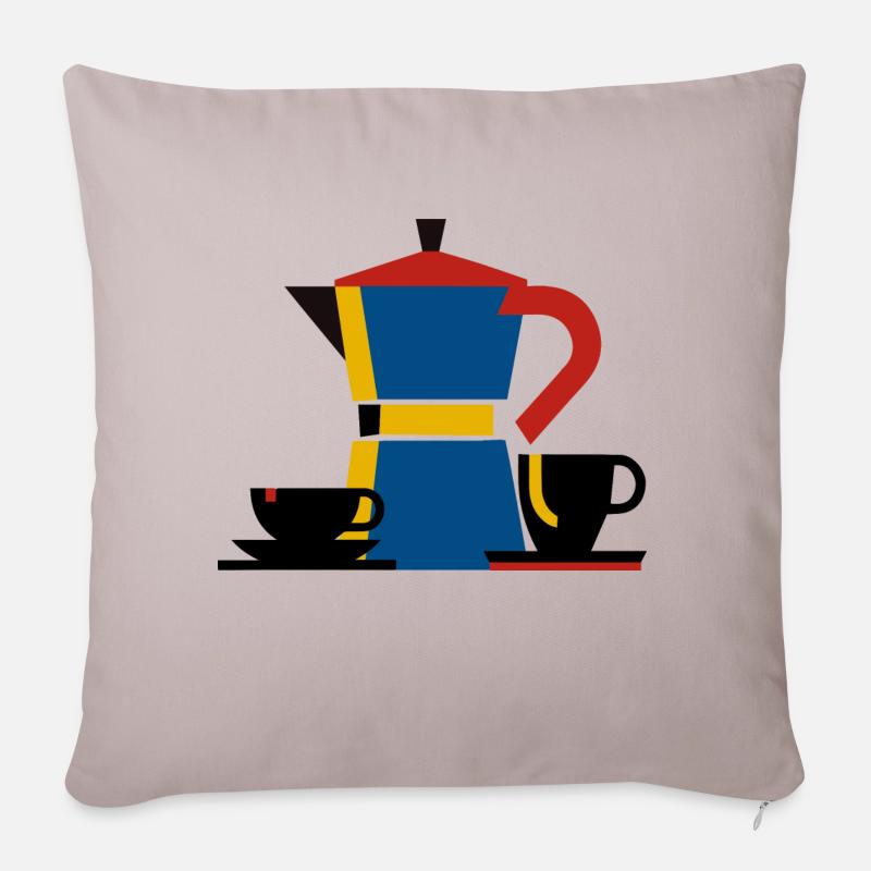 bauhaus minimalismus design bialetti kaffe - Sofakissenbezug 45 x 45 cm - helles Taupe