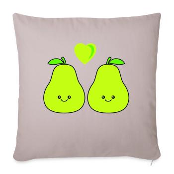 Poire Comique Amour - Housse de coussin décorative 45 x 45 cm - taupe clair - Devant