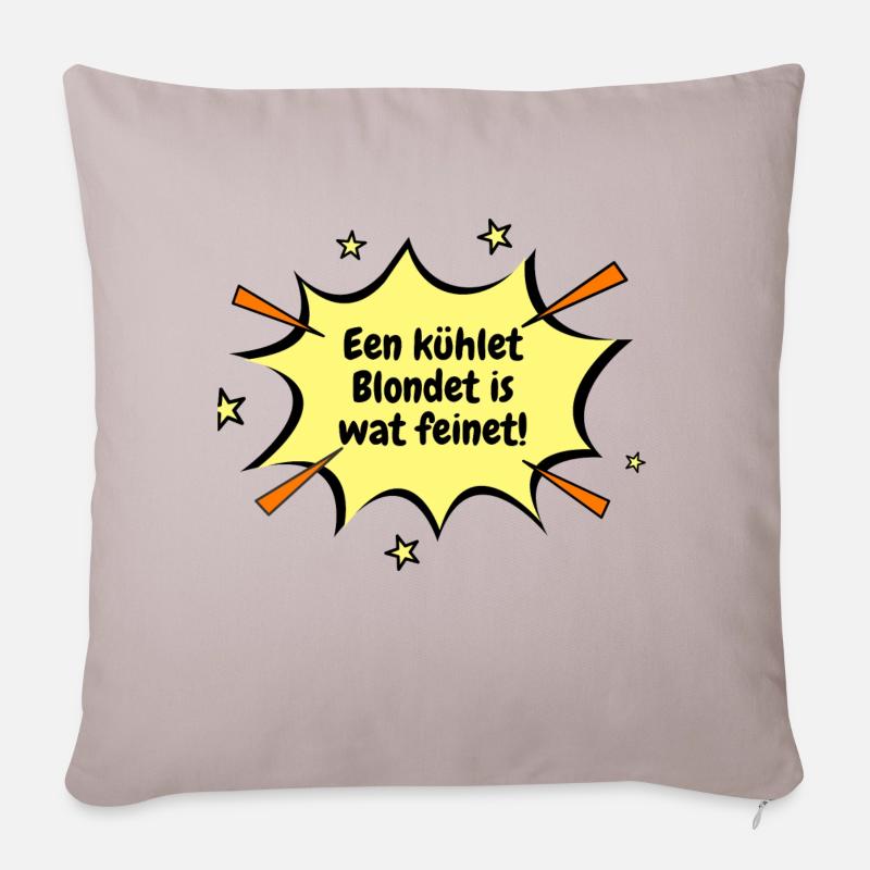 Berlin Een kühlet Blondet is wat feinet ! - Housse de coussin décorative 45 x 45 cm - taupe clair