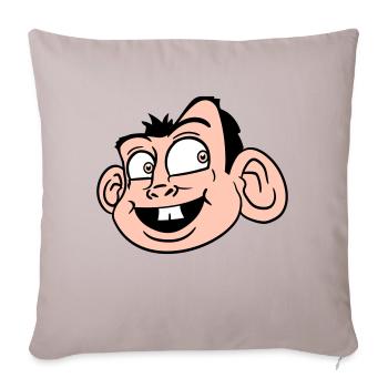 Affe Gesicht Süßer Niedlicher Kopf Lacht Glücklich - Sofakissenbezug 45 x 45 cm - helles Taupe - Vorne
