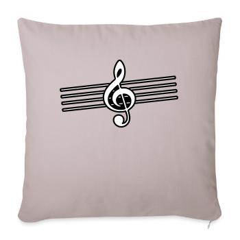 Musique de l’icône de clé - Housse de coussin décorative 45 x 45 cm - taupe clair - Devant