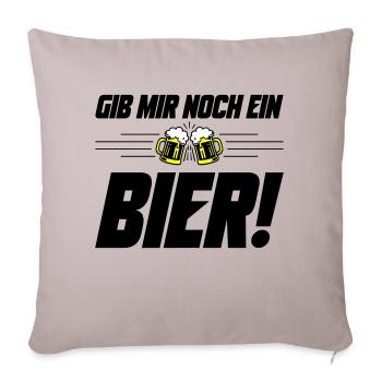 Noch ein Bier Spruch - Sofakissenbezug 45 x 45 cm - helles Taupe - Vorne