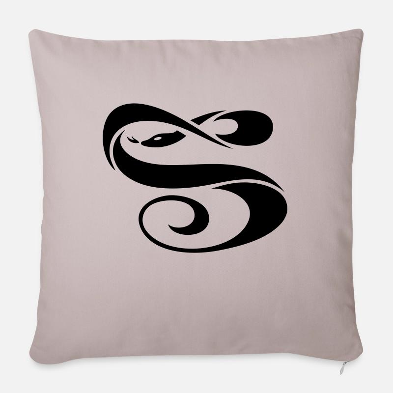Tribal snake - Sofakissenbezug 45 x 45 cm - helles Taupe