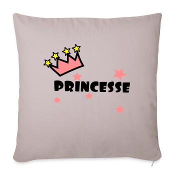 princesse,couronne,étoiles - Housse de coussin décorative 45 x 45 cm - taupe clair - Devant