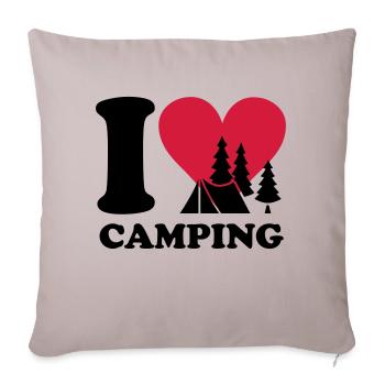 i love camping - Sofakissenbezug 45 x 45 cm - helles Taupe - Vorne