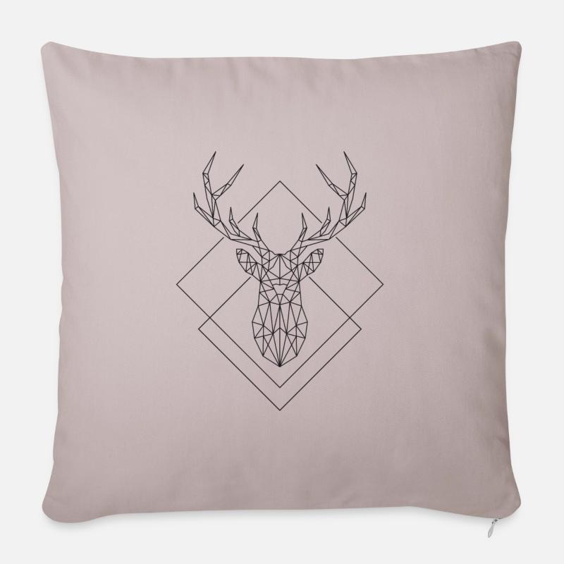 Polygon Hirsch - Sofakissenbezug 45 x 45 cm - helles Taupe