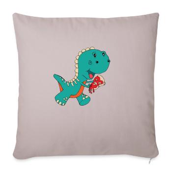 Dino pizza - Sofa pillowcase 17,3'' x 17,3'' (45 x 45 cm) - light taupe - Front