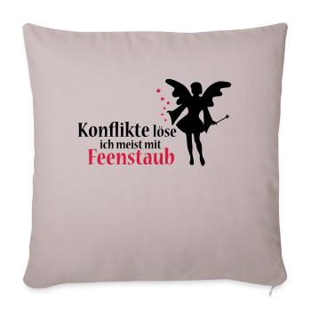 I resolve conflicts usually with fairy dust - Sofa pillowcase 17,3'' x 17,3'' (45 x 45 cm) - light taupe - Front