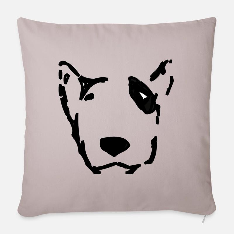 bull-terrier - Housse de coussin décorative 45 x 45 cm - taupe clair