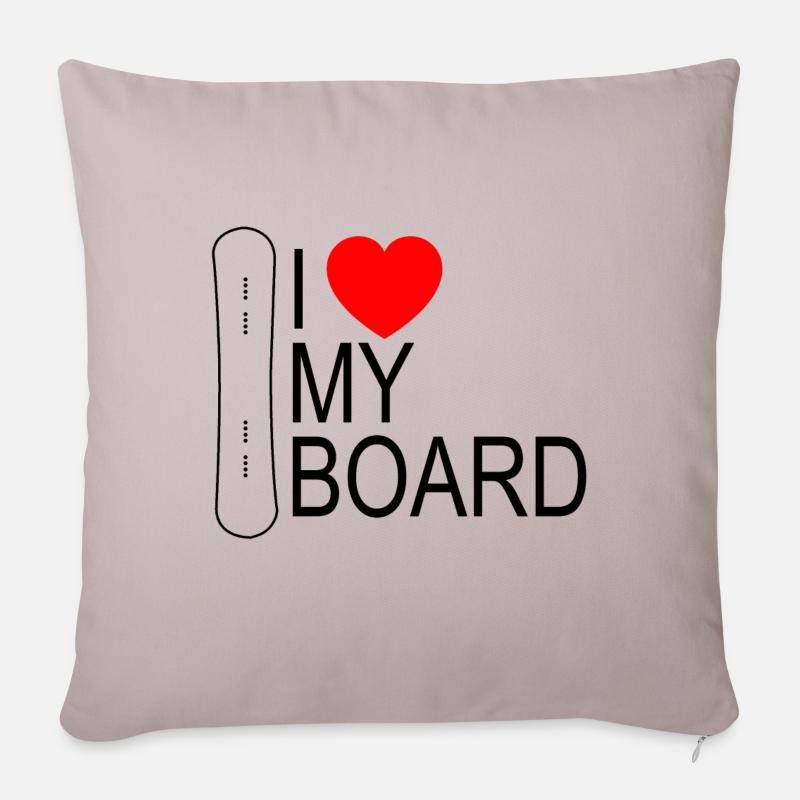 snowboard - Housse de coussin décorative 45 x 45 cm - taupe clair