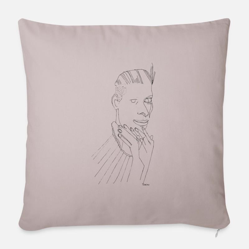 Tilda Annaneumann - Housse de coussin décorative 45 x 45 cm - taupe clair