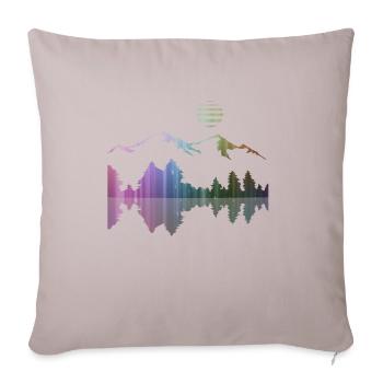 Paysage, art, montagnes, forêt, street art, désert - Housse de coussin décorative 45 x 45 cm - taupe clair - Devant