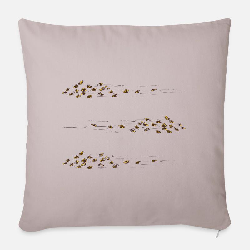 Bienen Schwarm - Sofakissenbezug 45 x 45 cm - helles Taupe
