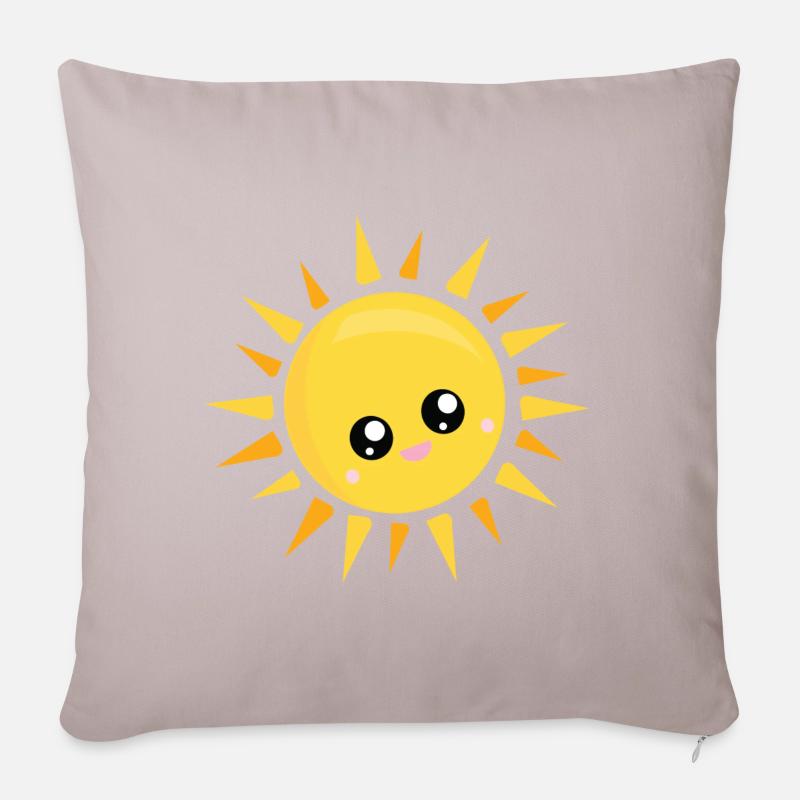 soleil - Housse de coussin décorative 45 x 45 cm - taupe clair