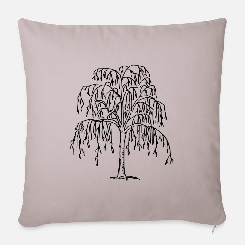 Baum - Sofakissenbezug 45 x 45 cm - helles Taupe