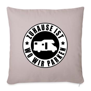 La maison est où nous nous garons - Housse de coussin décorative 45 x 45 cm - taupe clair - Devant