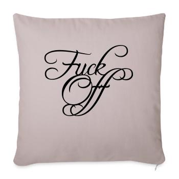 Fuck Off texte Edel - Housse de coussin décorative 45 x 45 cm - taupe clair - Devant