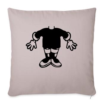 funny little dwarf body without head verkleidu - Sofa pillowcase 17,3'' x 17,3'' (45 x 45 cm) - light taupe - Front