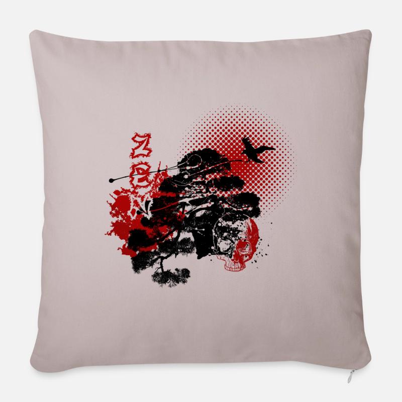 Trash polka ZEN - Housse de coussin décorative 45 x 45 cm - taupe clair
