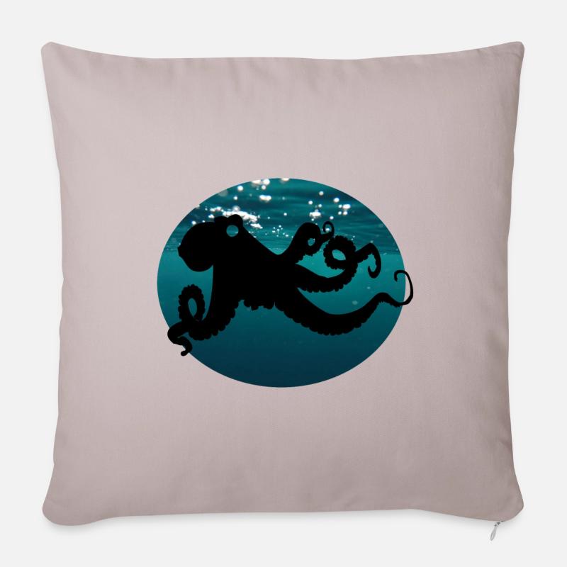 Tentakel Oktopus - Sofakissenbezug 45 x 45 cm - helles Taupe