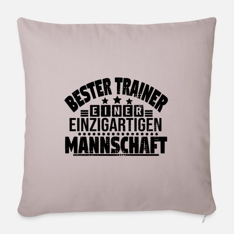 Der beste Trainer! Trainergeschenk - Sofakissenbezug 45 x 45 cm - helles Taupe