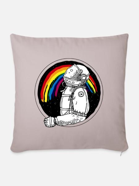 Captain Rainbow - Sofakissenbezug 45 x 45 cm - helles Taupe