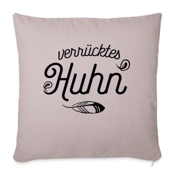 verrücktes Huhn - Sofakissenbezug 45 x 45 cm - helles Taupe - Vorne