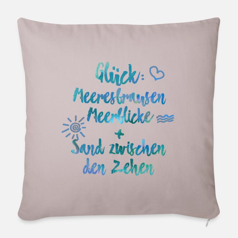 Meer Meeresrauschen Meerblick originell Spruch - Sofakissenbezug 45 x 45 cm - helles Taupe