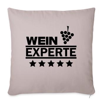 Wein Experte - Sofakissenbezug 45 x 45 cm - helles Taupe - Vorne