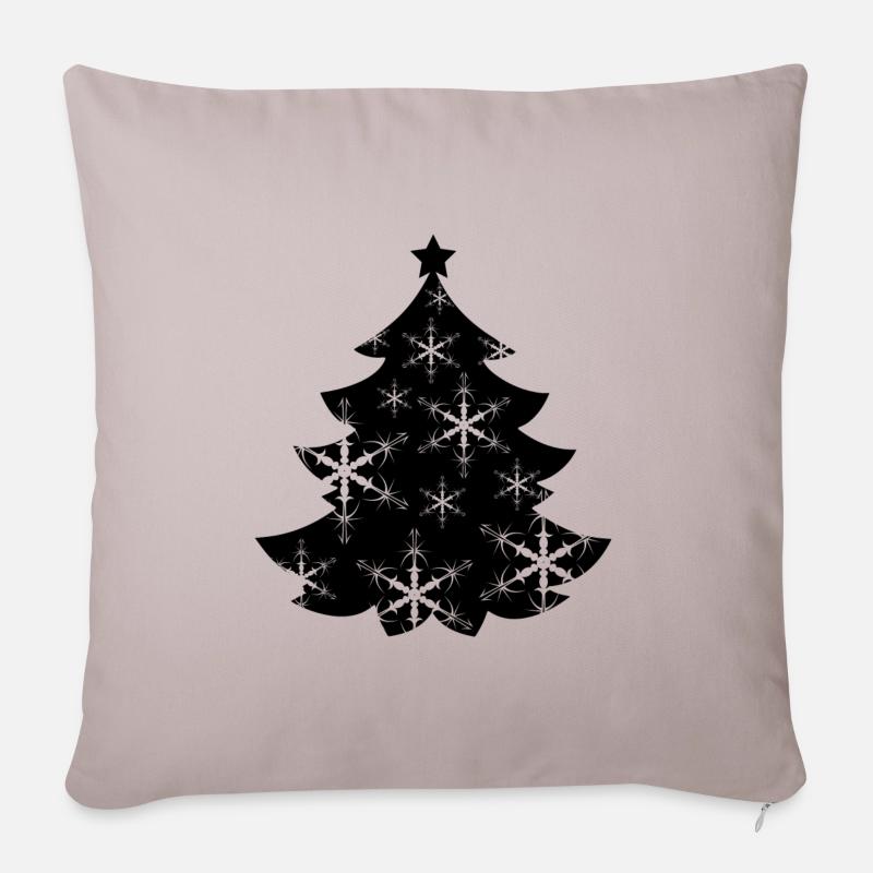 Weihnachtsbaum - Tannenbaum - Sofakissenbezug 45 x 45 cm - helles Taupe