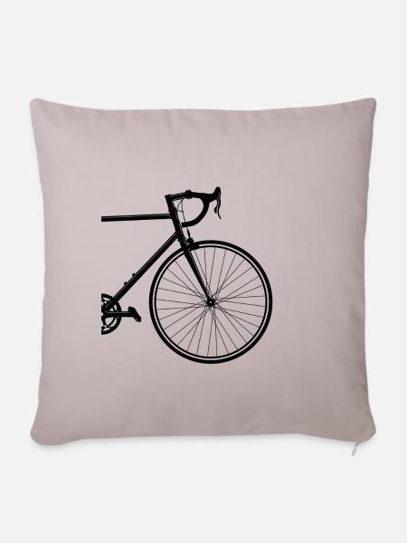 Angeschnittenes Rennrad - Sofakissenbezug 45 x 45 cm - helles Taupe