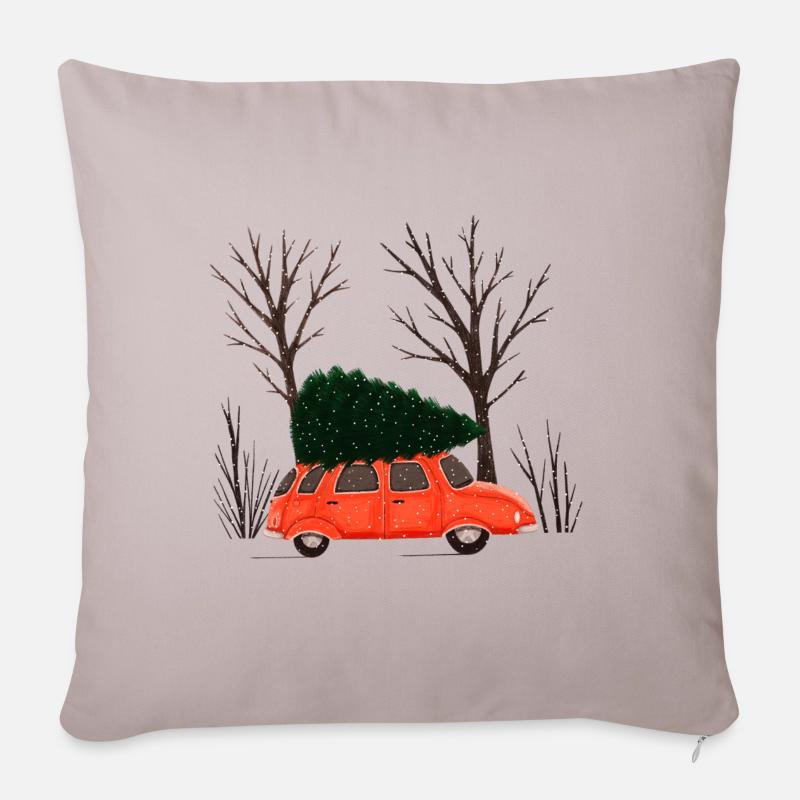Driving Home For Christmas - Sofakissenbezug 45 x 45 cm - helles Taupe