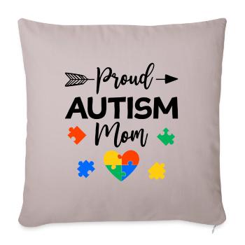 Proud Autism Mom Autism Awareness Gift - Sofa pillowcase 17,3'' x 17,3'' (45 x 45 cm) - light taupe - Front