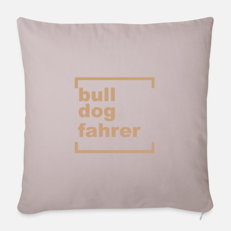 bulldogfahrer - Sofakissenbezug 45 x 45 cm - helles Taupe