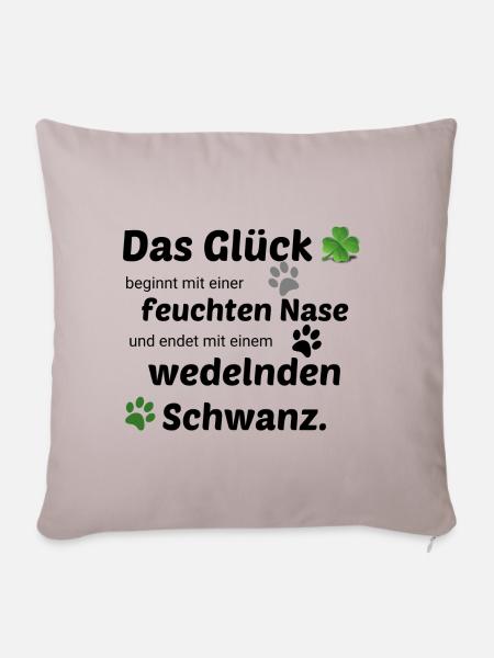 Hundeliebe, Hundeliebhaber - Sofakissenbezug 45 x 45 cm - helles Taupe