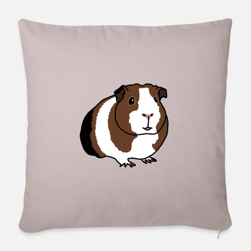 Meerschweinchen, Comic - Sofakissenbezug 45 x 45 cm - helles Taupe