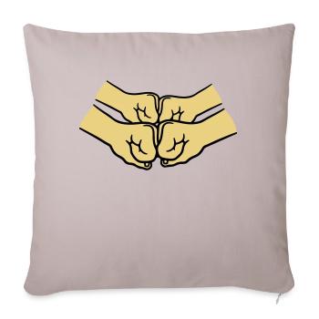 4 Haende Crew - Sofakissenbezug 45 x 45 cm - helles Taupe - Vorne