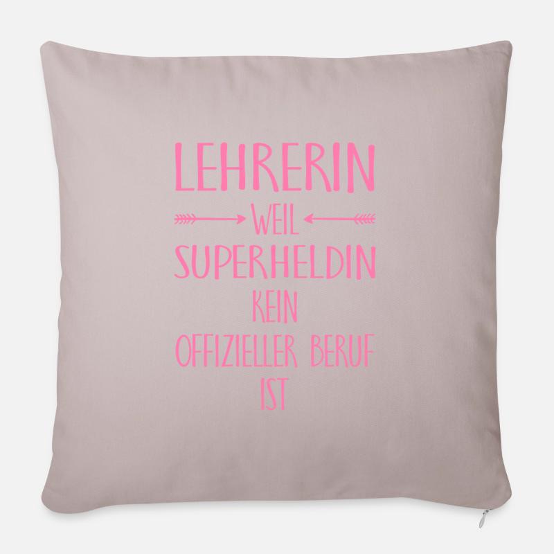 Lehrerin weil superheldin Lehrers Geschenk Schule - Sofakissenbezug 45 x 45 cm - helles Taupe