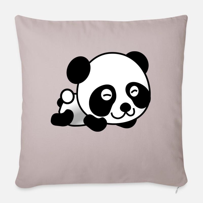Panda - Sofakissenbezug 45 x 45 cm - helles Taupe