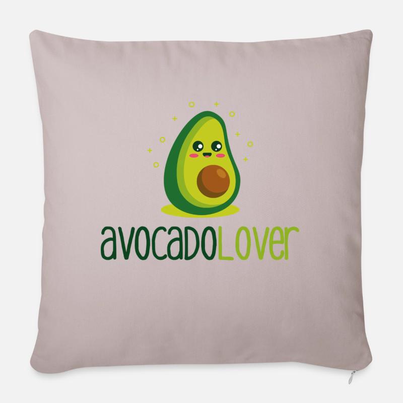 Avocado Lover - Avocado-Liebhaber - Sofakissenbezug 45 x 45 cm - helles Taupe