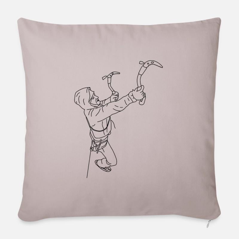 Escalade sur glace - Housse de coussin décorative 45 x 45 cm - taupe clair